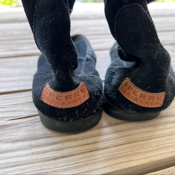 Sperry Longpoint moccasin boots 8 black suede top-sider mocs - Picture 3 of 12